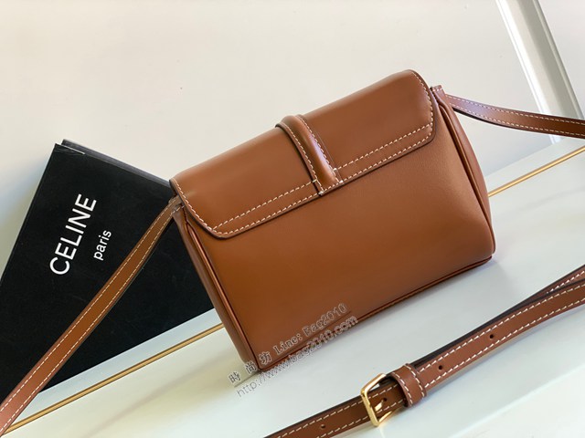 Celine專櫃23s春季新品SOFT16迷你光滑牛皮革手袋 賽琳單肩斜挎全皮女包 sldj2384